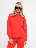 KA17579-24 Комплект (свитшот+брюки) женский коралловый+50% полиэстер,44% район (вискоза),6% спандекс