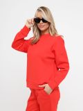 KA17579-24 Комплект (свитшот+брюки) женский коралловый+50% полиэстер,44% район (вискоза),6% спандекс