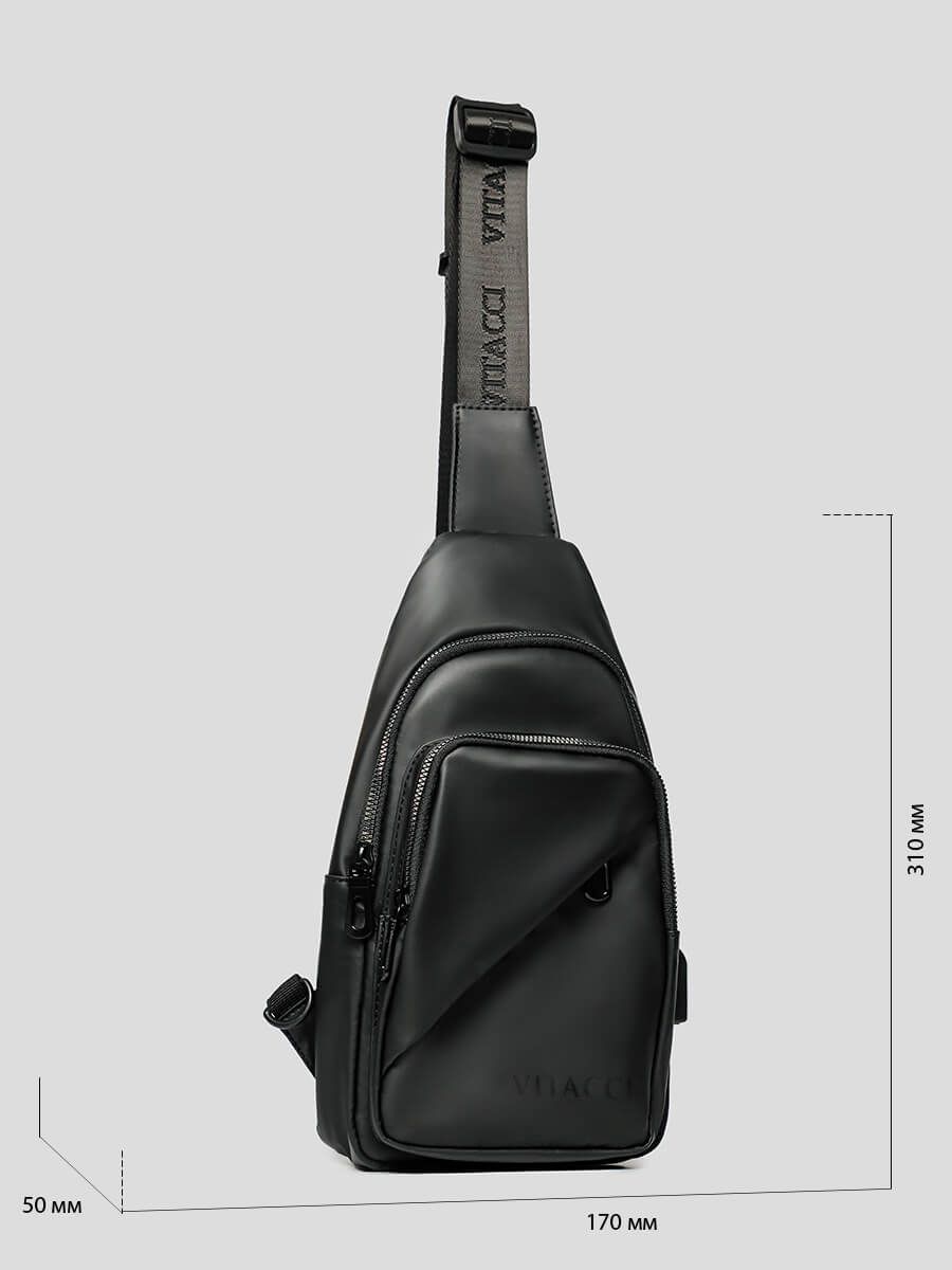 H0469-01 Рюкзак мужской черный+текстиль