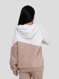 SP634901-08 Костюм спортивный (толстовка с капюшоном+брюки) женский бежевый+80% хлопок,20% полиэстер