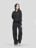 SP7671-01 Рубашка (блузон) трикотажная женский черный+80% хлопок, 20% полиэстер