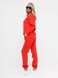 KA17579-24 Комплект (свитшот+брюки) женский коралловый+50% полиэстер,44% район (вискоза),6% спандекс