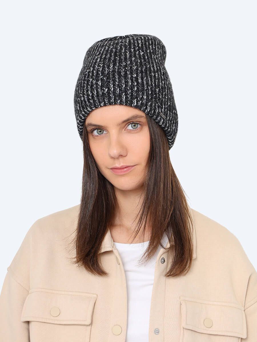 FG0165-01 Шапка женский черный+46% акрил, 30% ангора, 22% шерсть, 2% полиэстер