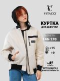 JAC236-08 Куртка для девочек бежевый+100% полиэстер