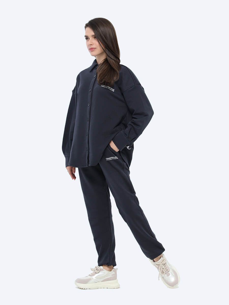 EF8526-25 Комплект (рубашка+брюки) женский графитовый+70% хлопок, 30% полиэстер