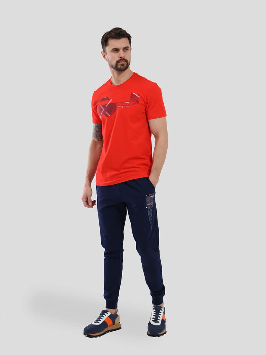 TOM85174-03 Комплект спортивный мужской красный+94% хлопок, 6% эластан