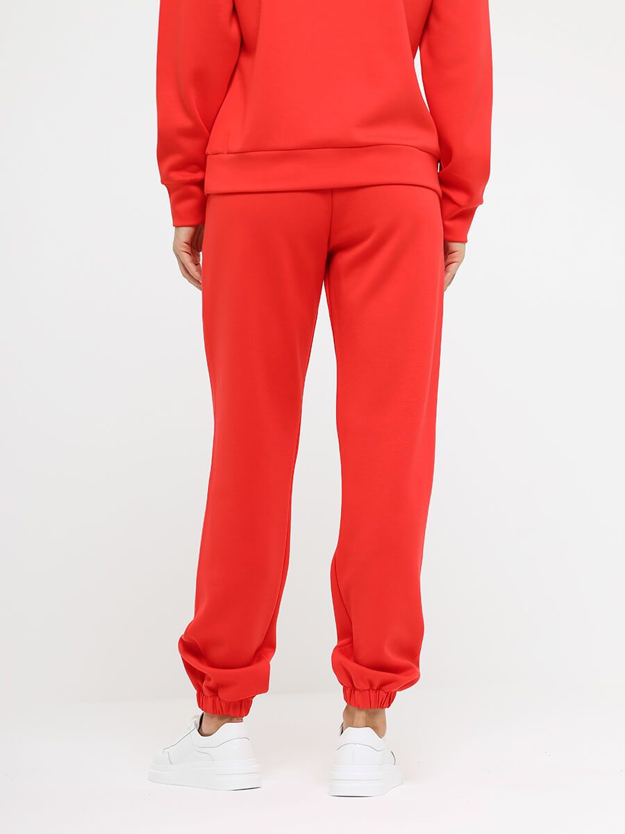 KA17579-24 Комплект (свитшот+брюки) женский коралловый+50% полиэстер,44% район (вискоза),6% спандекс