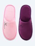 SLIP07 Тапочки (2 пары) унисекс розовый/сиреневый+текстиль
