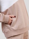 SP634901-08 Костюм спортивный (толстовка с капюшоном+брюки) женский бежевый+80% хлопок,20% полиэстер