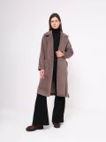 EF18-0002-23 Пальто женское мокко+80% полиэстер, 20% район