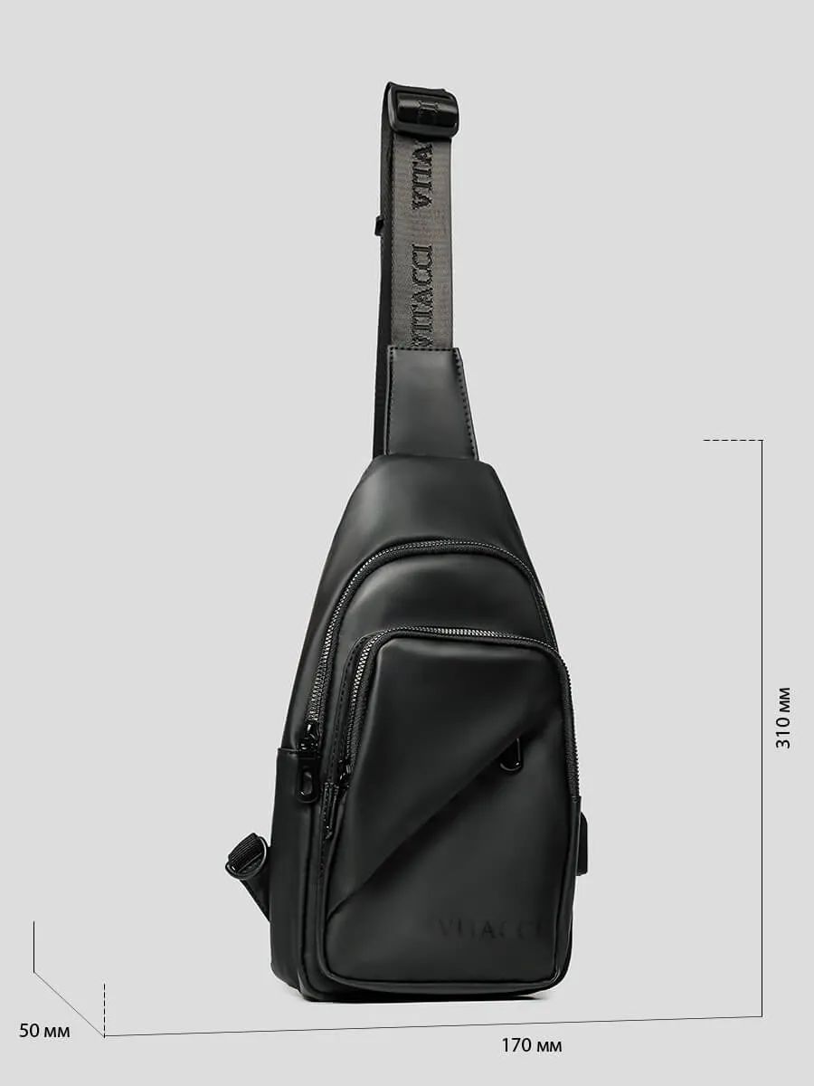 H0469-01 Рюкзак мужской черный+текстиль