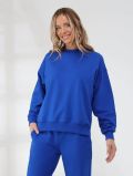 SP2206-05 Костюм спортивный (джемпер+брюки) женский синий+95% хлопок, 5% эластан