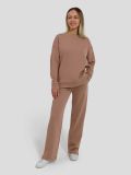 SP014-7 Костюм спортивный (джемпер+брюки) женский бежевый+95% хлопок, 5% эластан