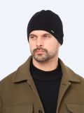 FG0168-01 Шапка мужской черный+70% шерсть, 30% акрил