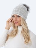 MT0005-02 Шапка женский белый+50% полиамид, 30% вискоза, 20% ангора