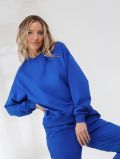 SP2206-05 Костюм спортивный (джемпер+брюки) женский синий+95% хлопок, 5% эластан