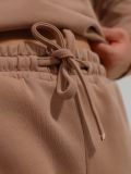SP014-7 Костюм спортивный (джемпер+брюки) женский бежевый+95% хлопок, 5% эластан