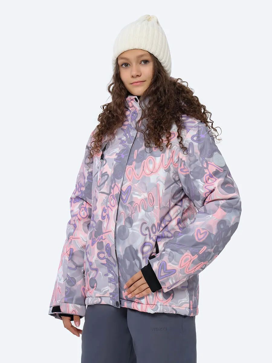 SE23001-14 Костюм детский (куртка+комбинезон) для девочек розовый+100% полиэстер