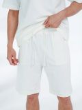 SPL4160-02 Костюм спортивный (футболка+шорты) мужской белый+85% хлопок, 15% полиэстер